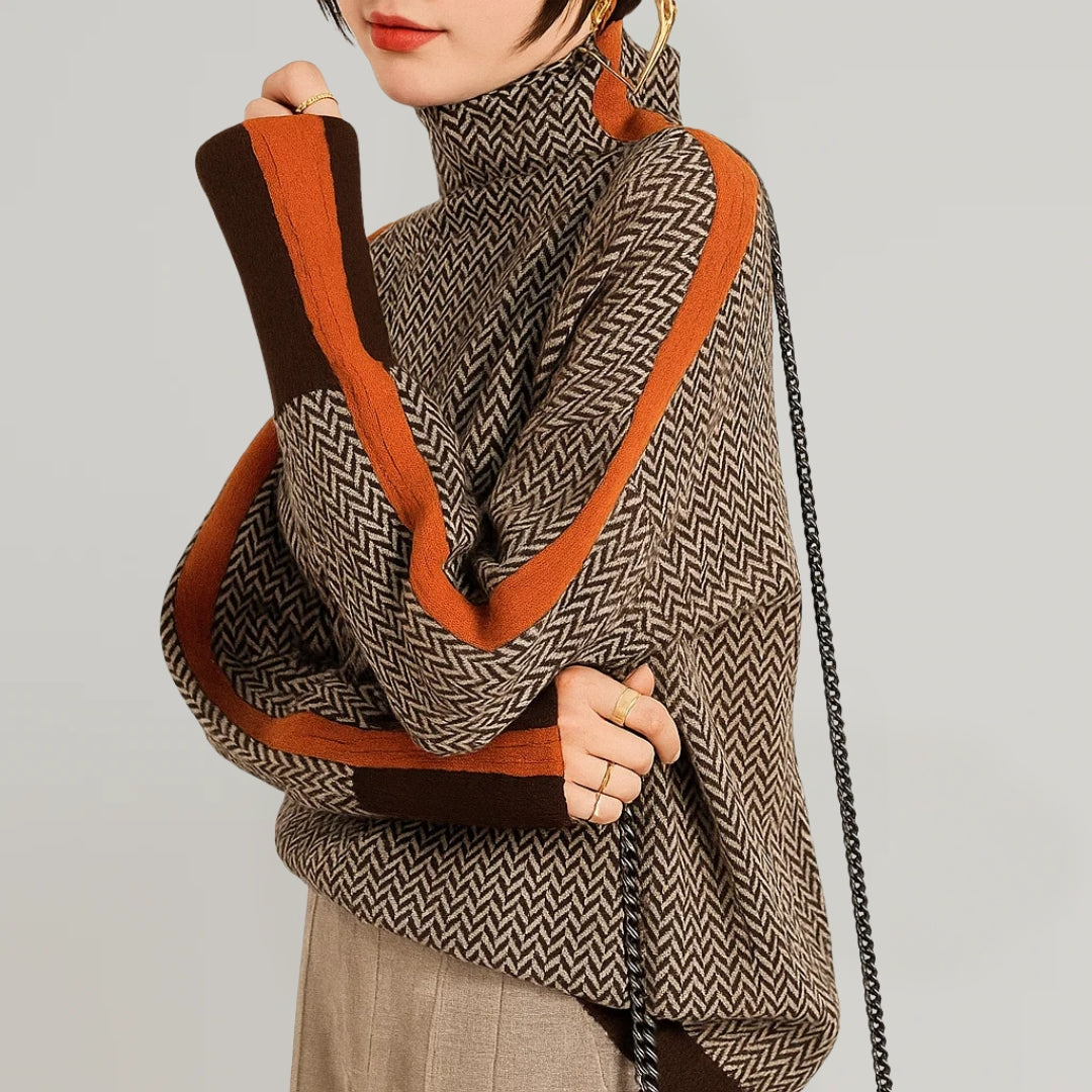 The Chloe Herringbone Turtleneck Knit