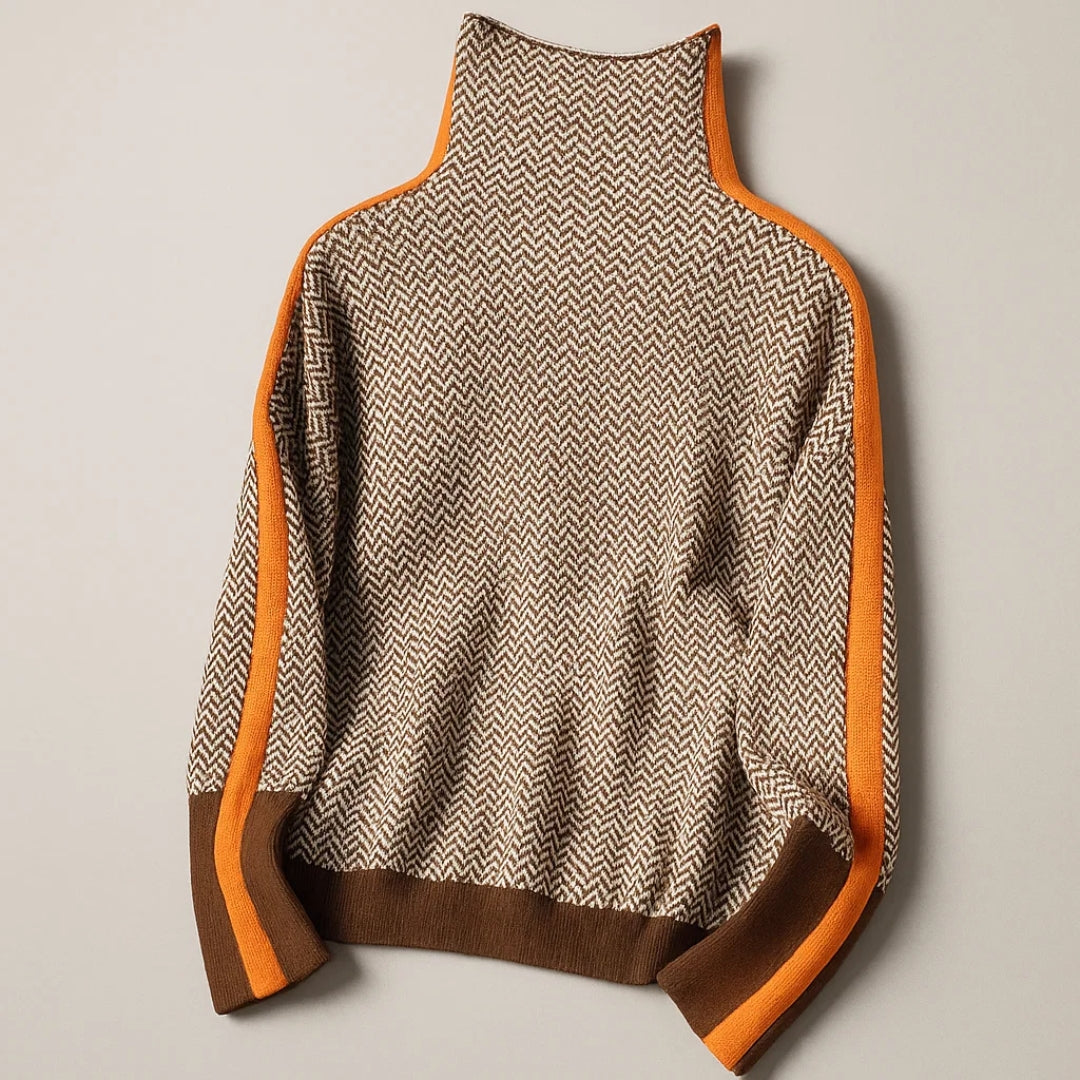 The Chloe Herringbone Turtleneck Knit