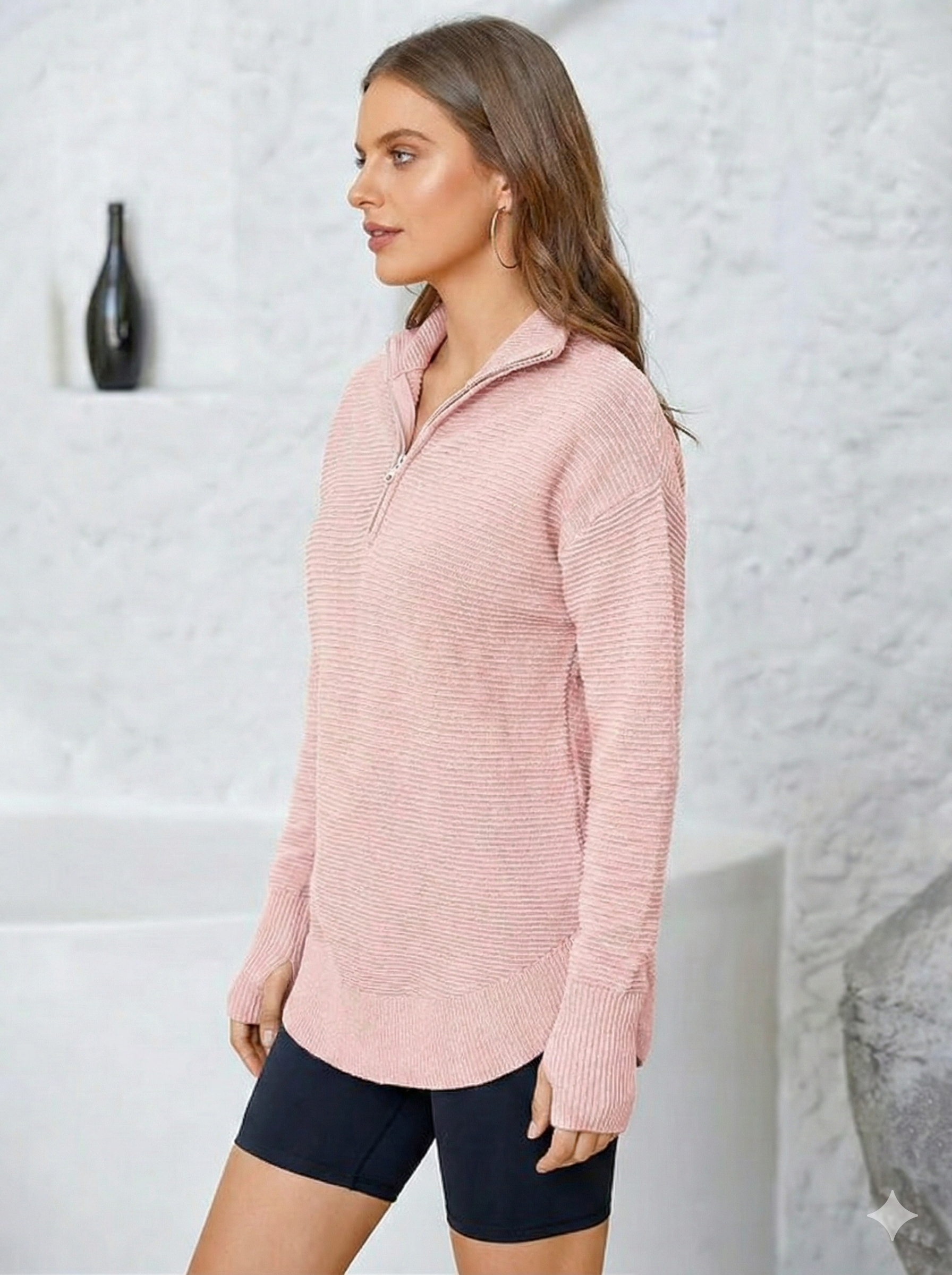 Harper – Soft Ribbed Quarter-Zip Jumper