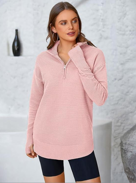 Harper – Soft Ribbed Quarter-Zip Jumper