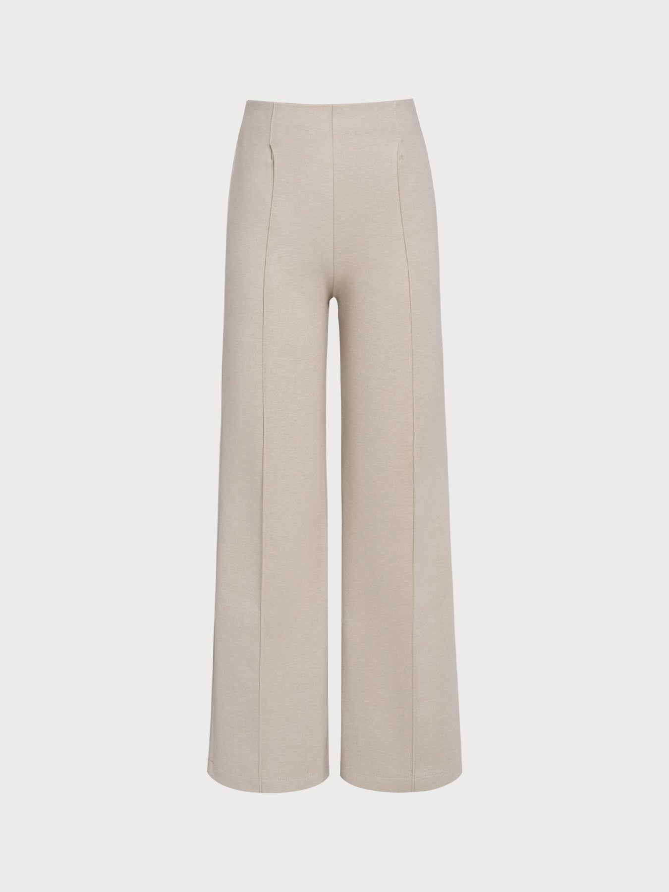Beige Natural Waisted Casual Pants