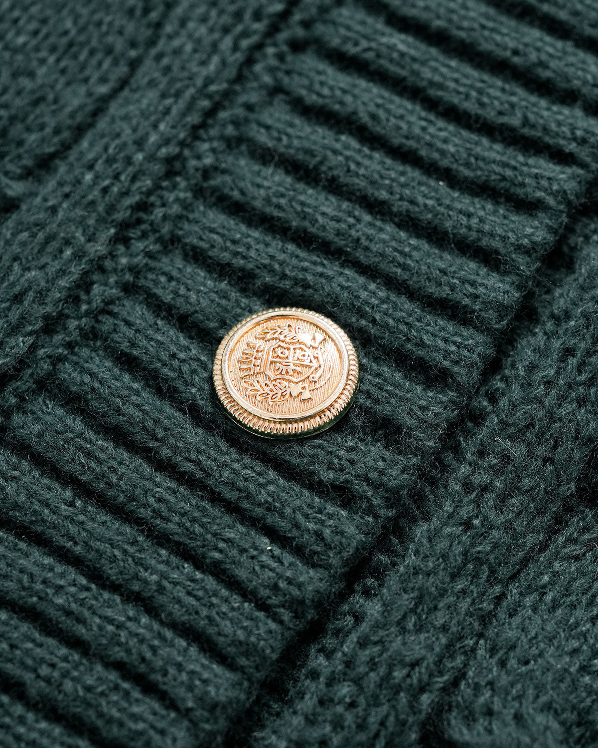 Green Single Breasted Daily Knit Cardigan
