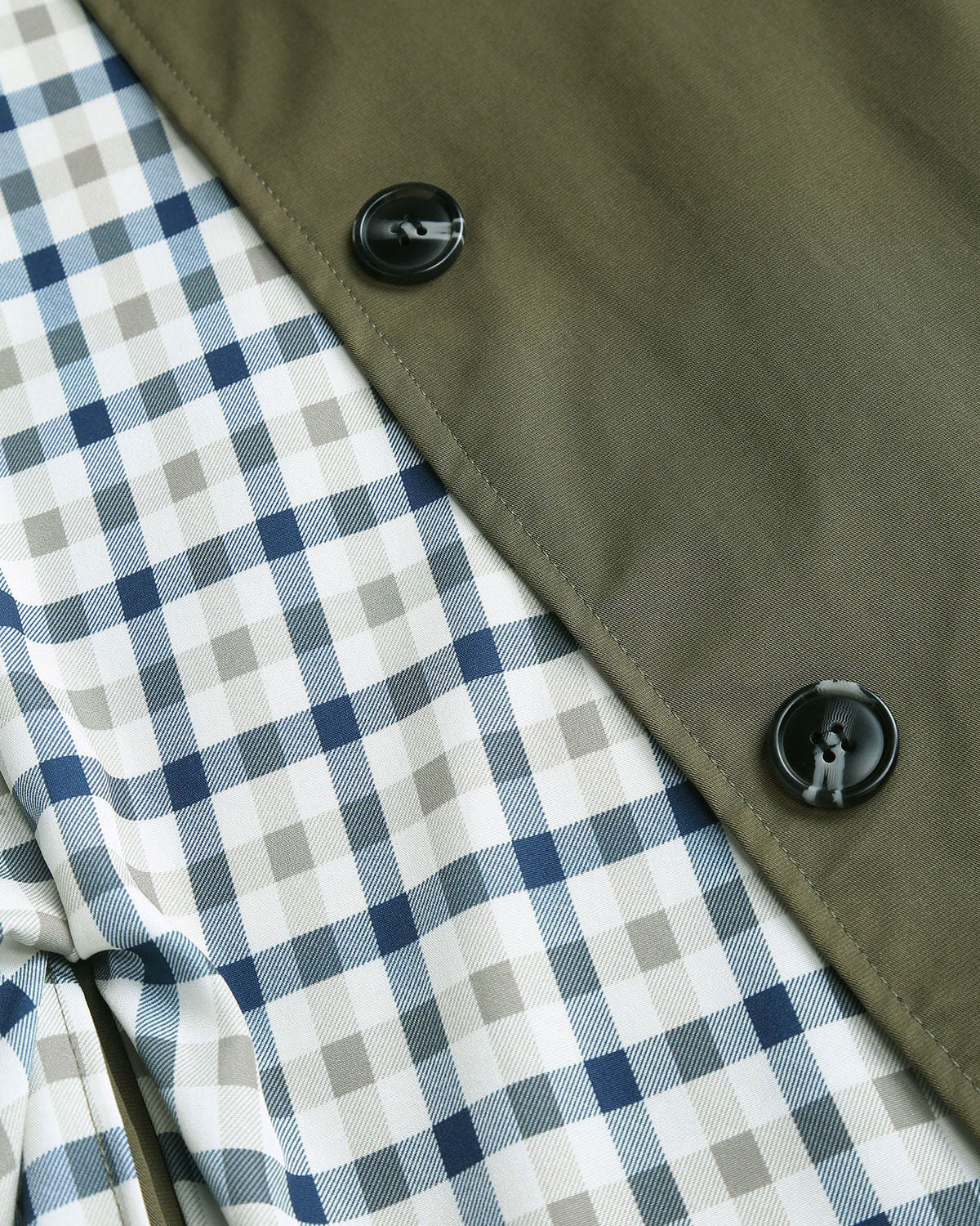Green Contrasting Trench Coat
