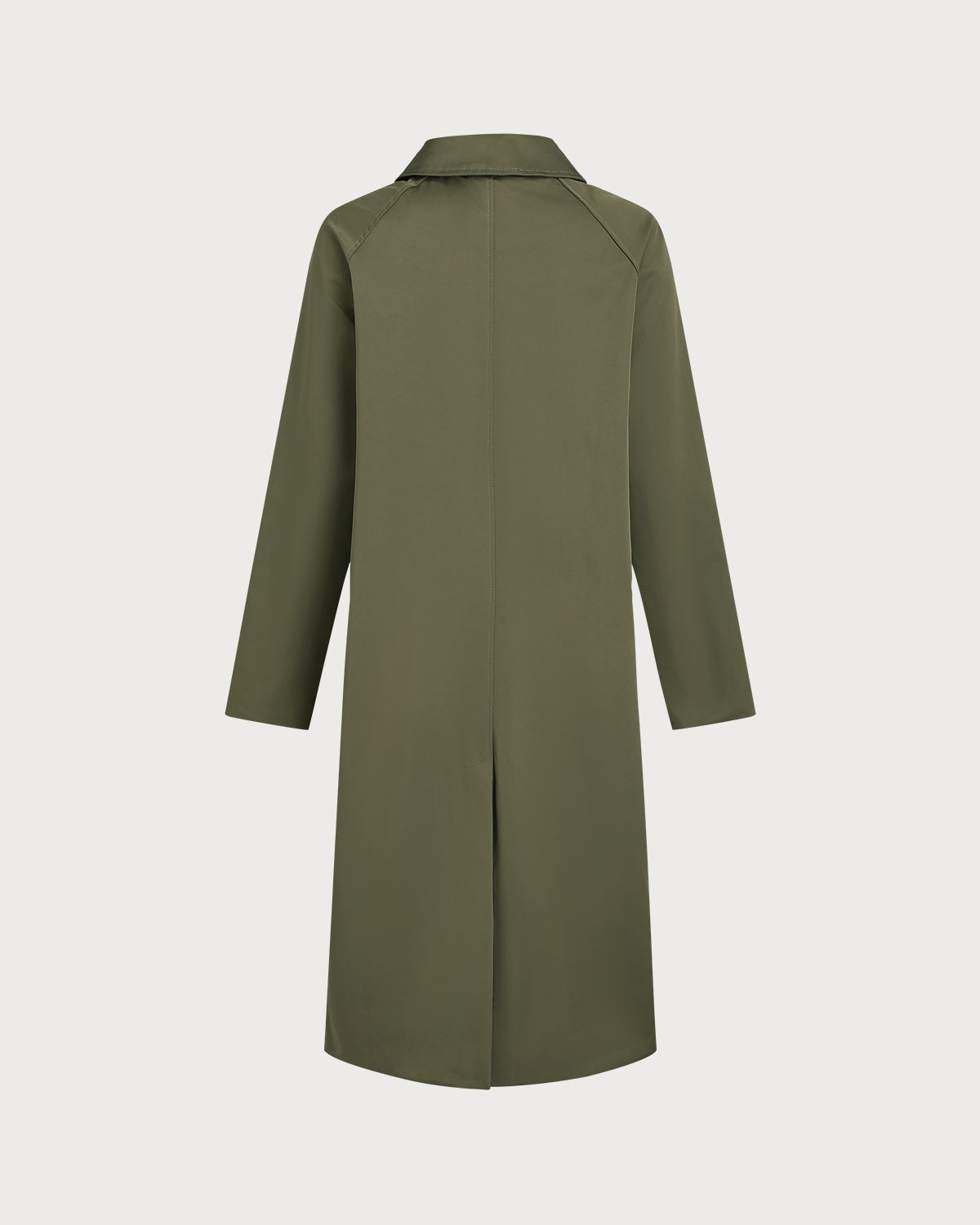Green Contrasting Trench Coat
