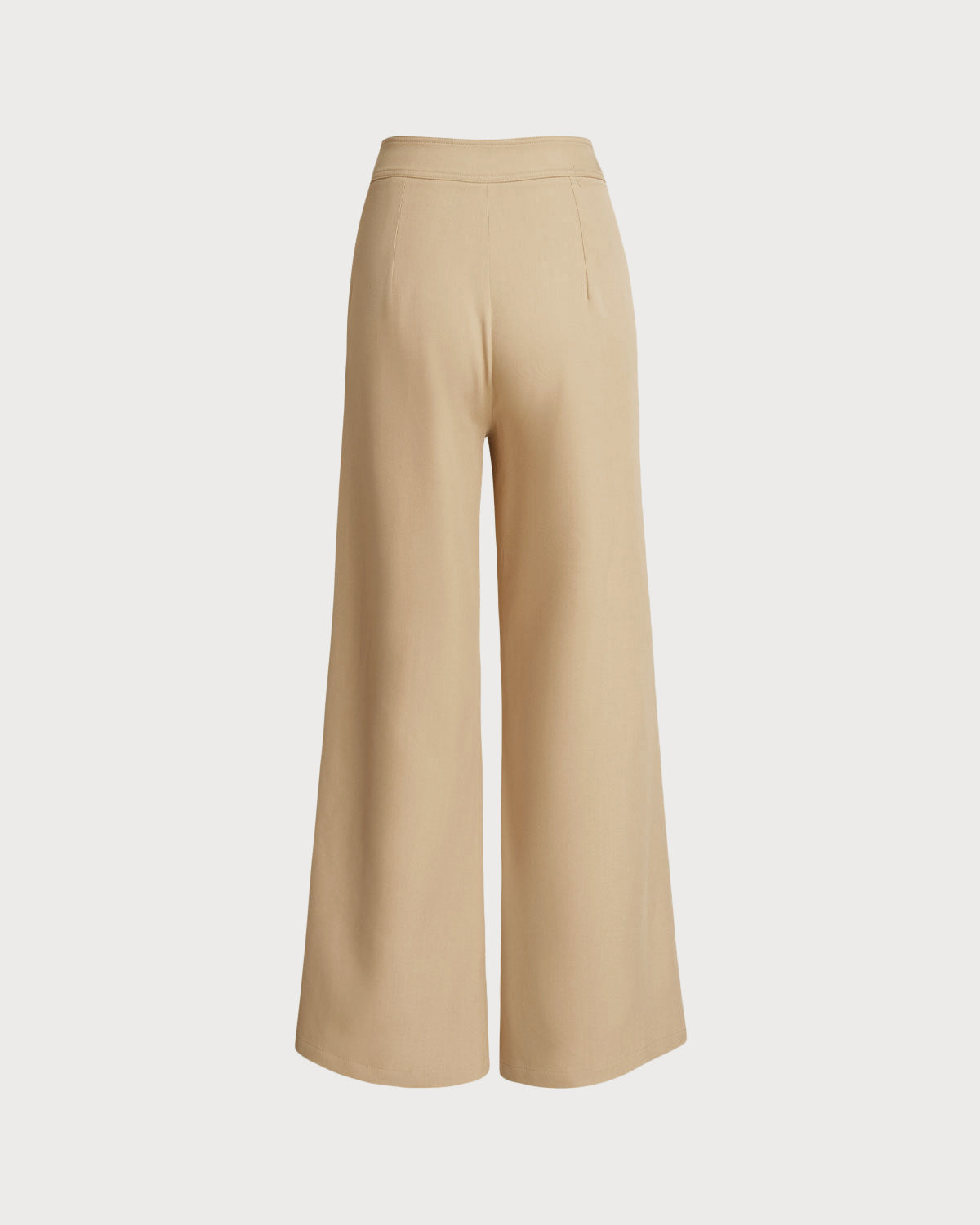 Beige Natural Waisted Straight Pants