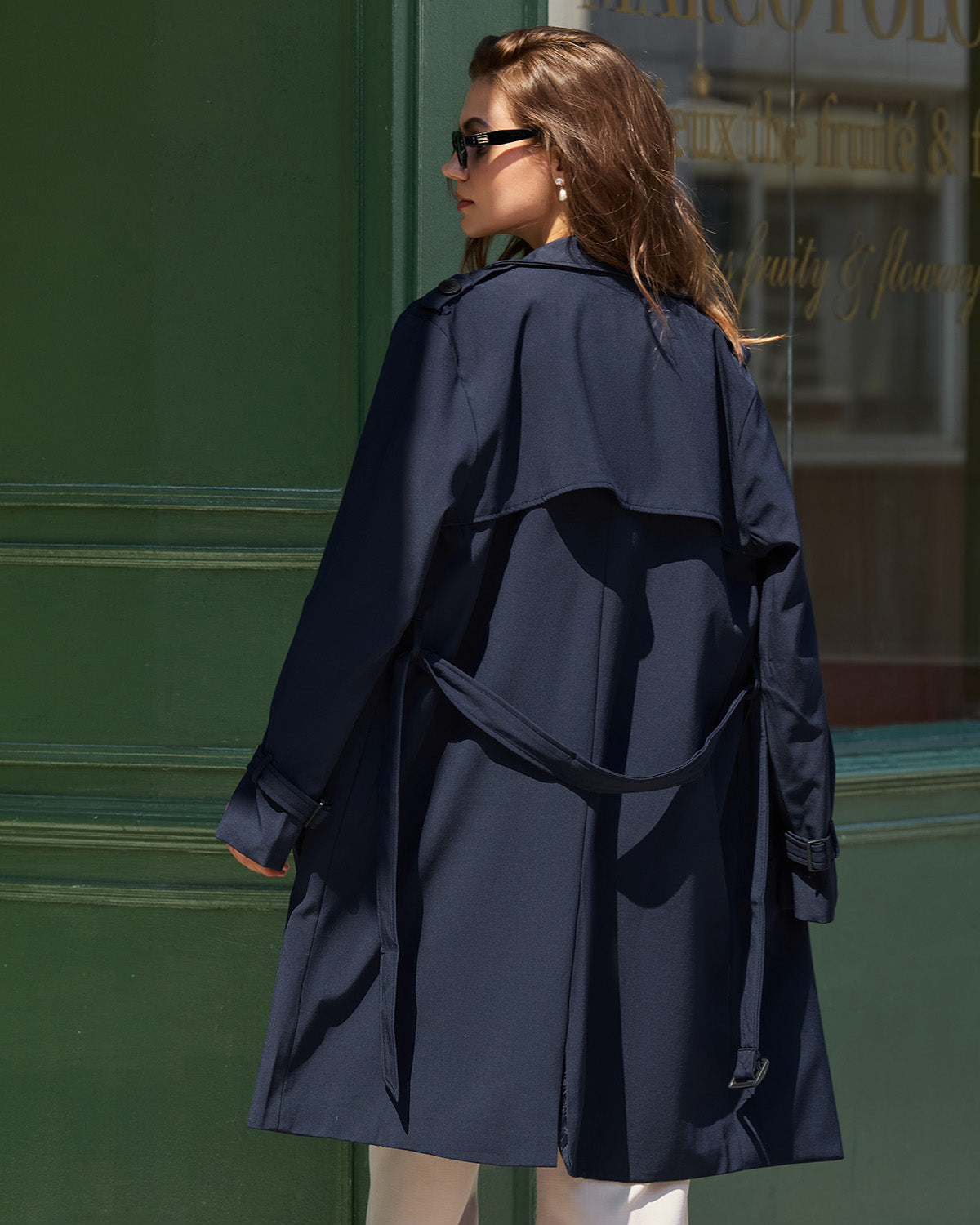Navy Pocket Belted Trench Coat