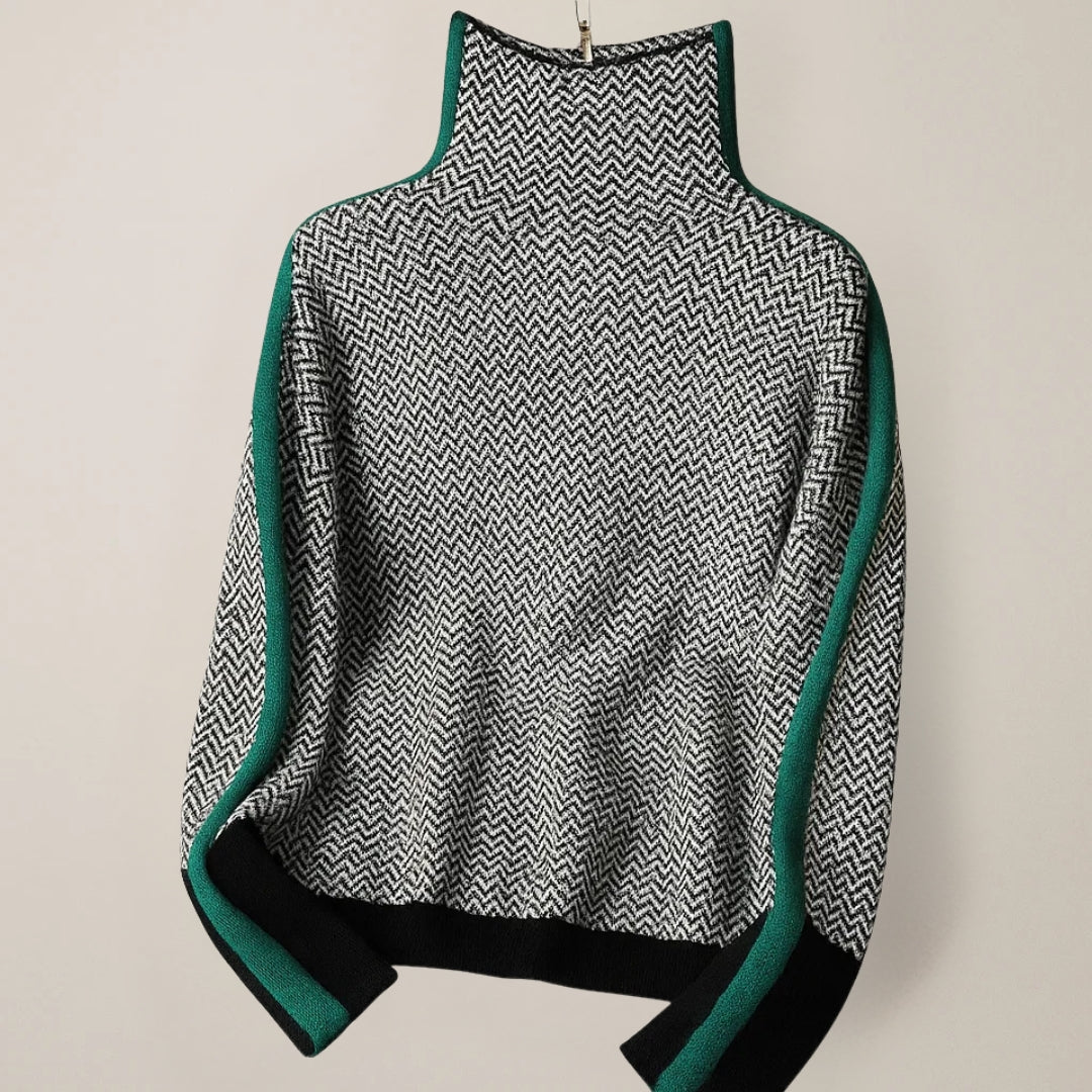 The Chloe Herringbone Turtleneck Knit