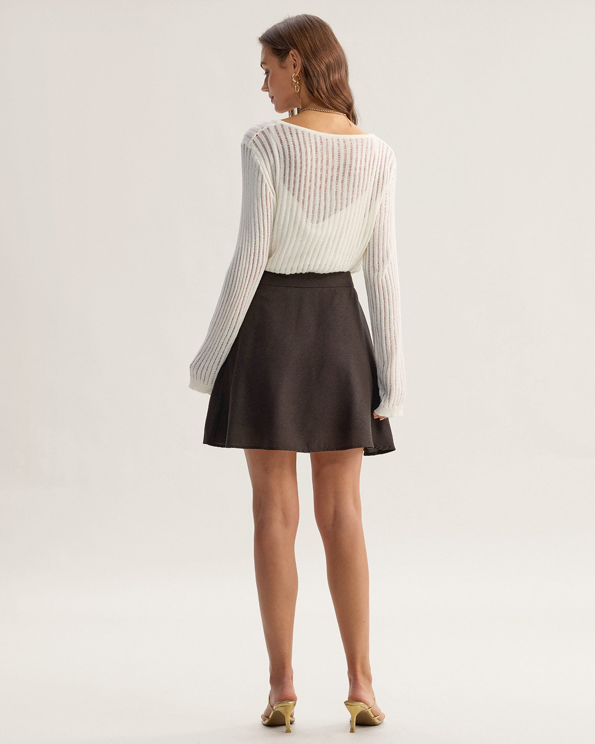 Beige Textured Pullover Two-Piece Set