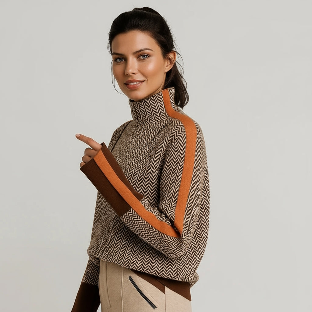 The Chloe Herringbone Turtleneck Knit