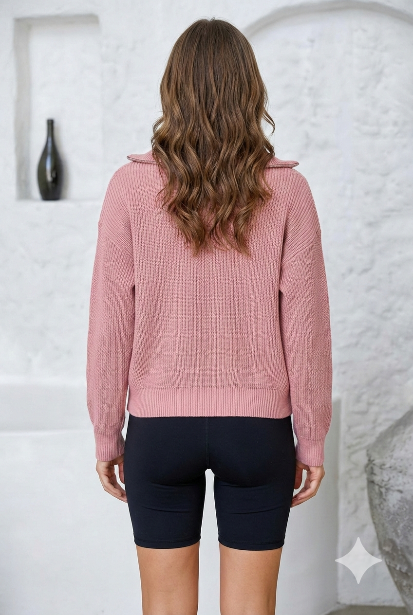 Harper – Soft Ribbed Quarter-Zip Jumper