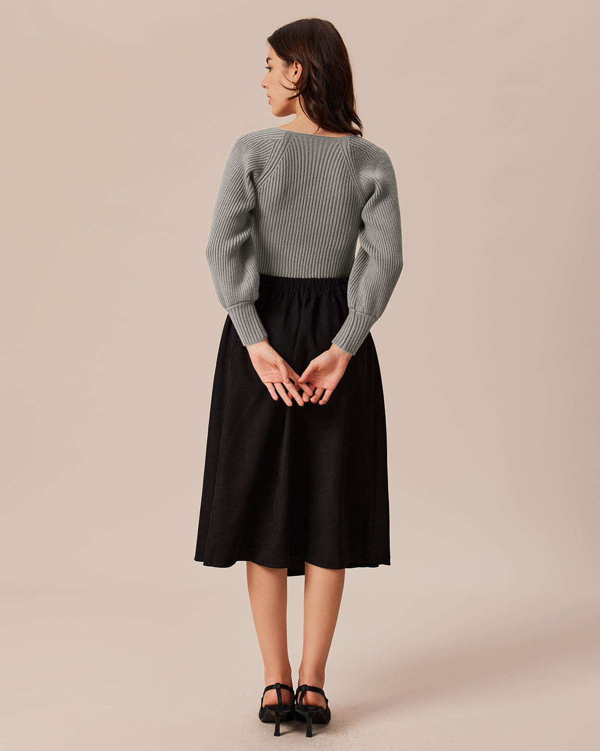Grey U Neck Sweater