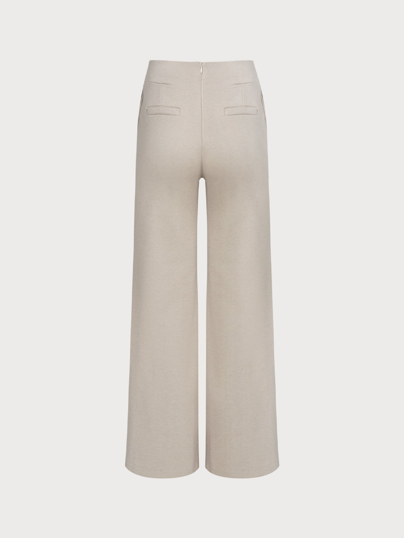 Beige Natural Waisted Casual Pants