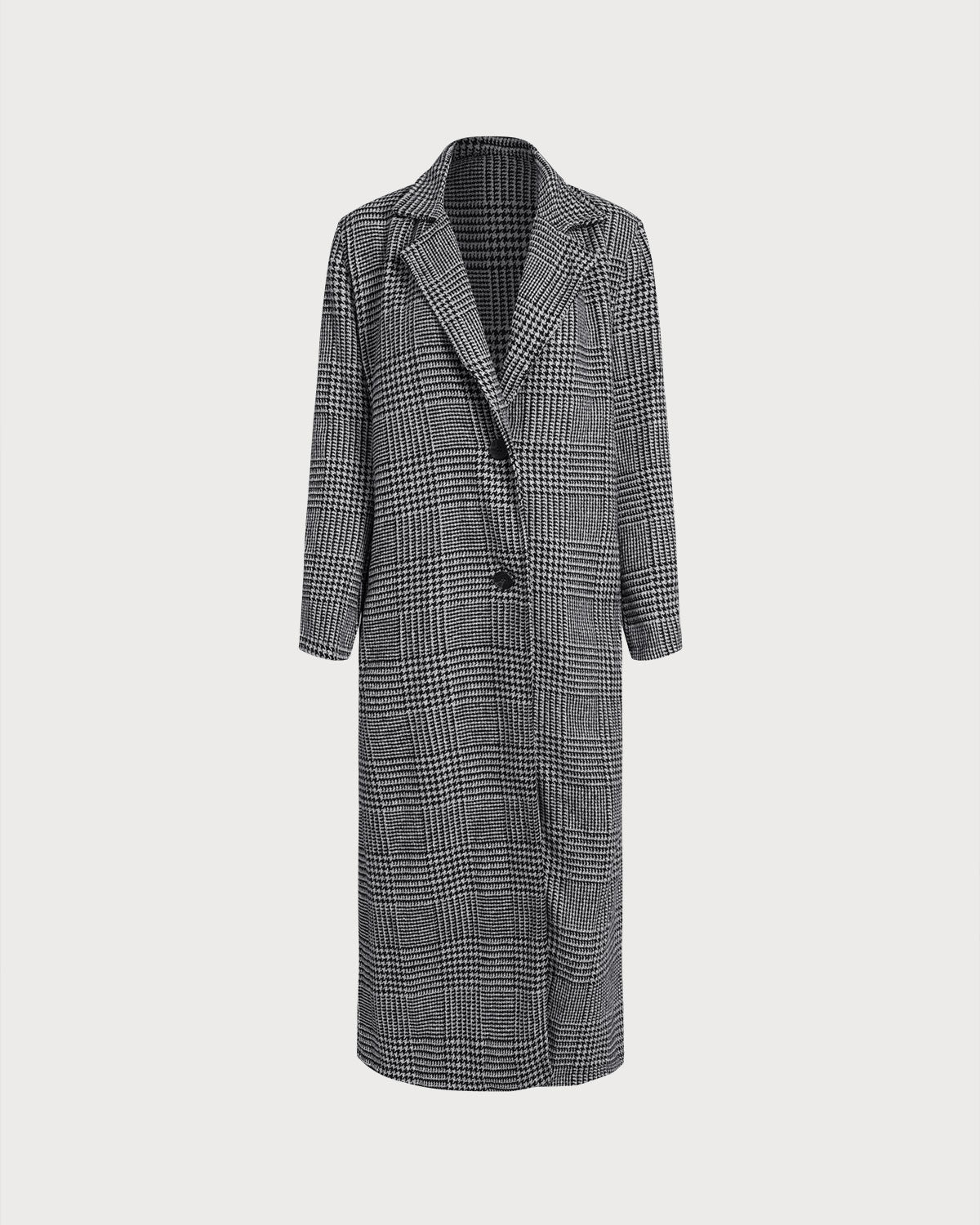 Black Plaid Trench Coat