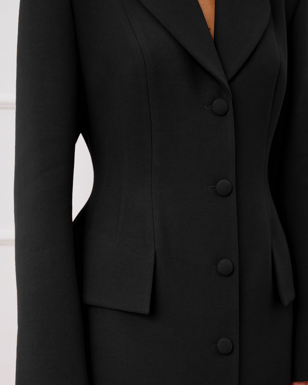 Black Button Trench Coat