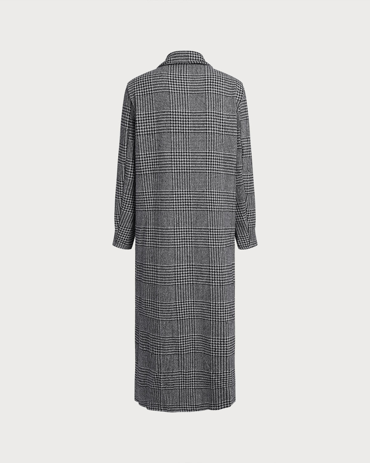 Black Plaid Trench Coat