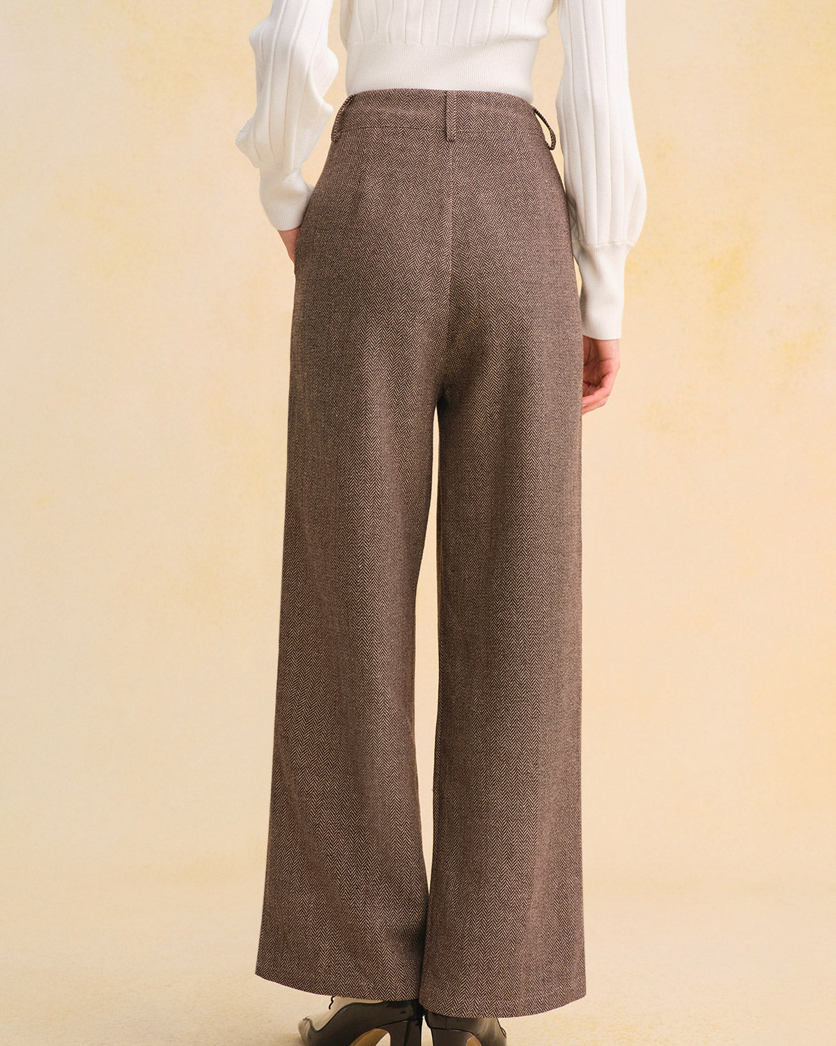 Brown Natural Waisted Straight Pants
